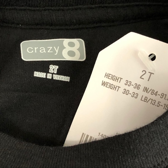 Crazy 8 skeleton like long sleeve top, NWT 2T - Picture 4 of 5